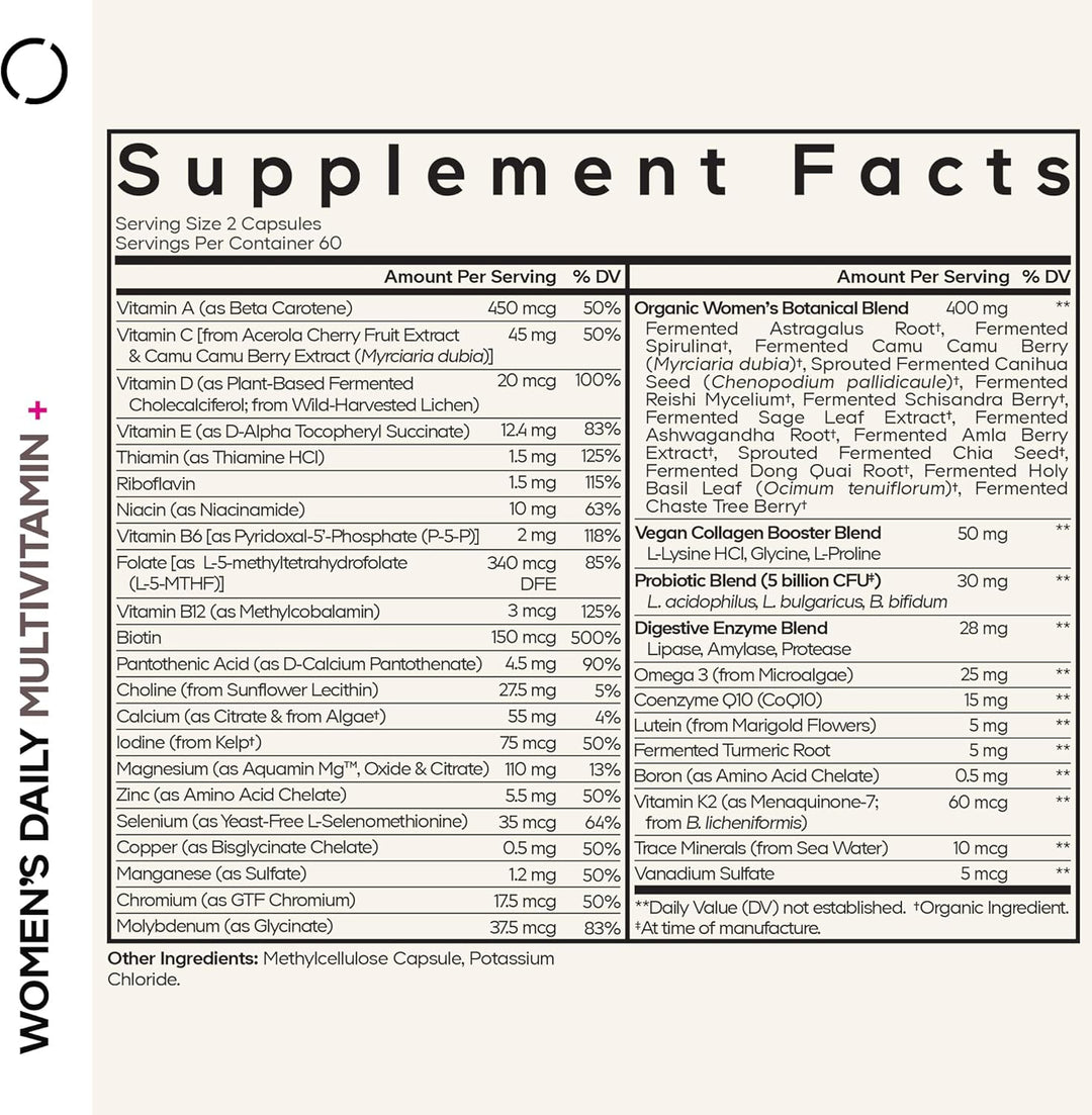 Codeage Multivitamínico diario para mujeres, más de 25 vitaminas y...