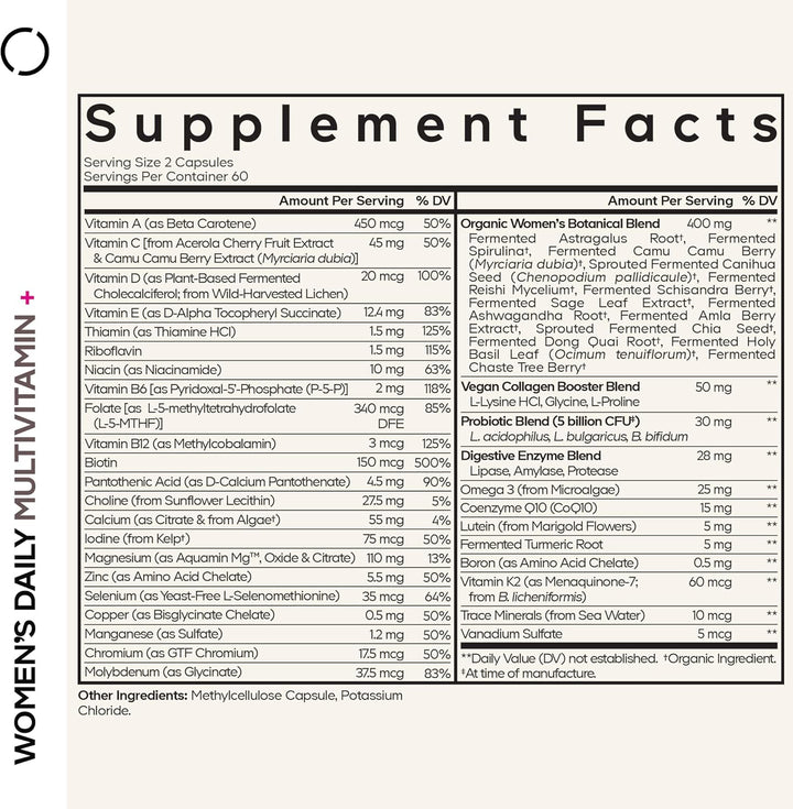 Codeage Multivitamínico diario para mujeres, más de 25 vitaminas y...