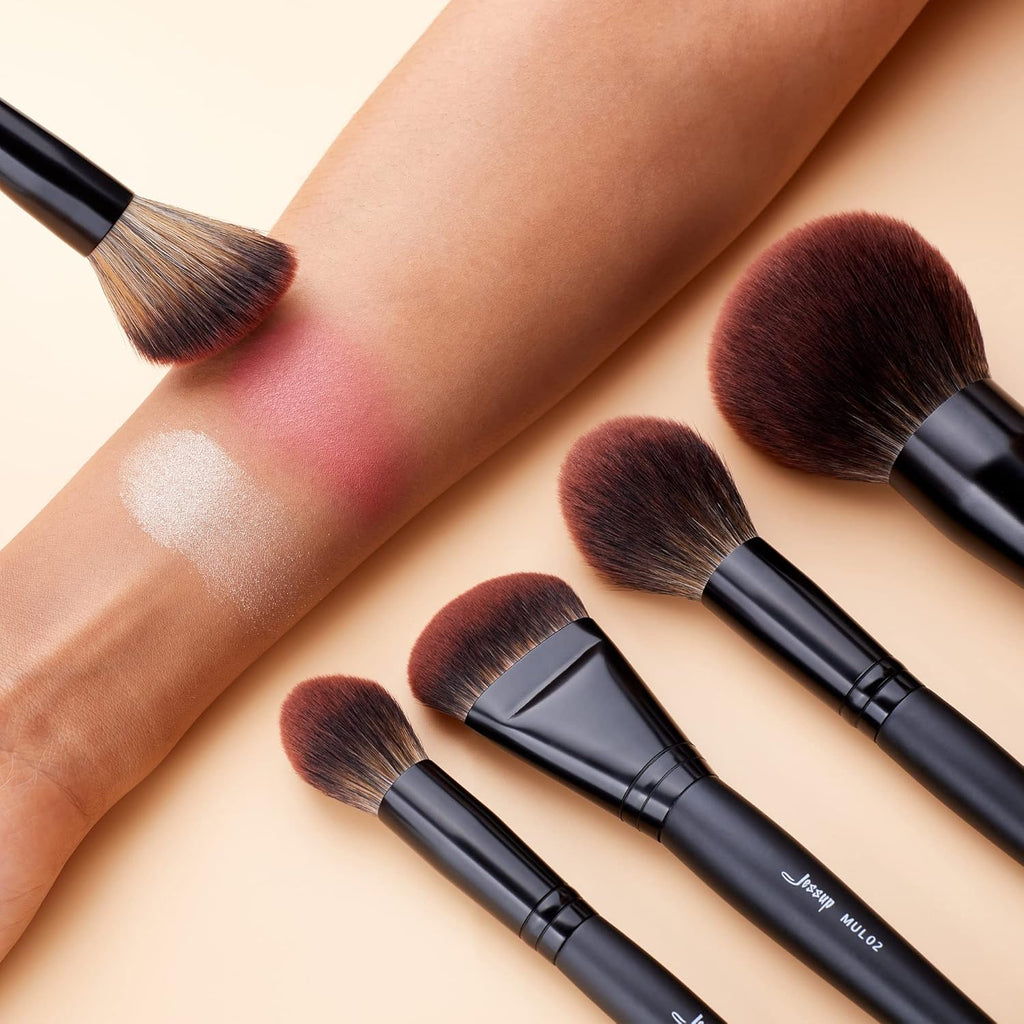 Jessup Pinceles de maquillaje de cara grande, 5 piezas