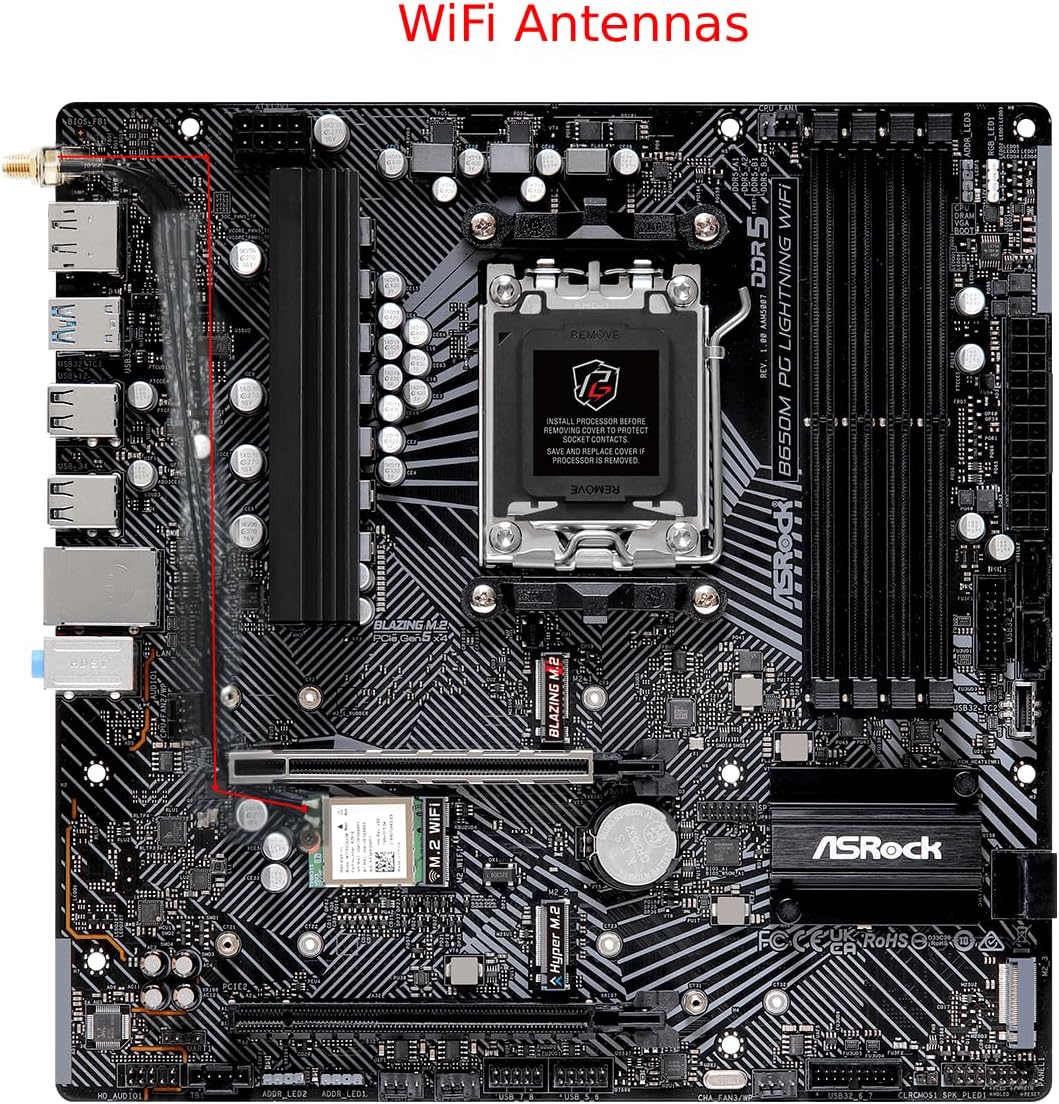 ASRock B650M PG Lightning WiFi 6E AMD Ryzen Serie 9000\/8000\/7000...