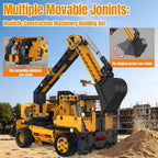 Juego de construcción de robot STEM 5 en 1, excavadora de control remoto con aplicación, juguetes de construcción de robótica técnica y kits STEM de ingeniería educativa para niños