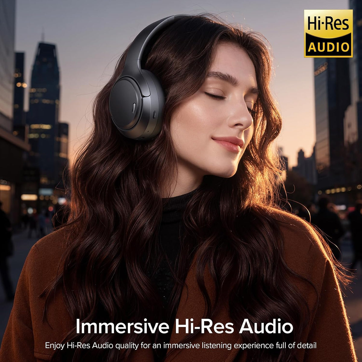 Auriculares inalámbricos sobre la oreja, auriculares portátiles, cómodos orejeras para correr, senderismo, uso en la oficina