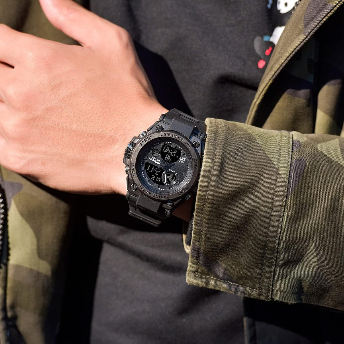 Relojes deportivos para hombre al aire libre, impermeable, militar, fecha, tácticas, LED, alarma, cronómetro
