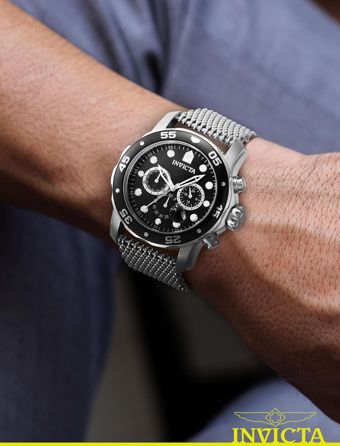 Invicta Pro Diver - Reloj de cuarzo de acero inoxidable para hombre - 48mm