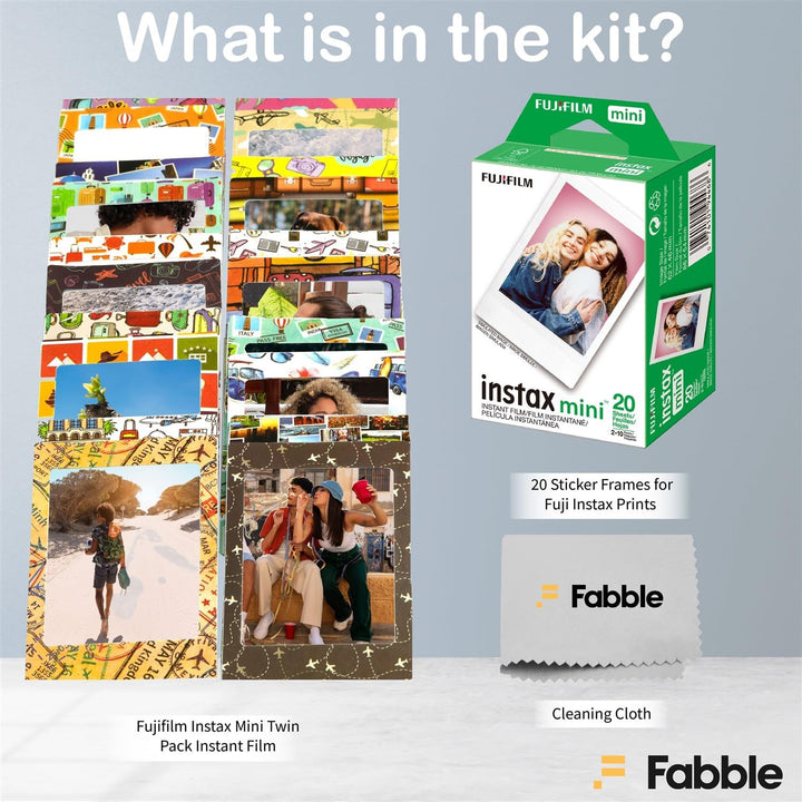 Fujifilm Instax Mini Instant Film Pack doble de 20 hojas con 20 mar...