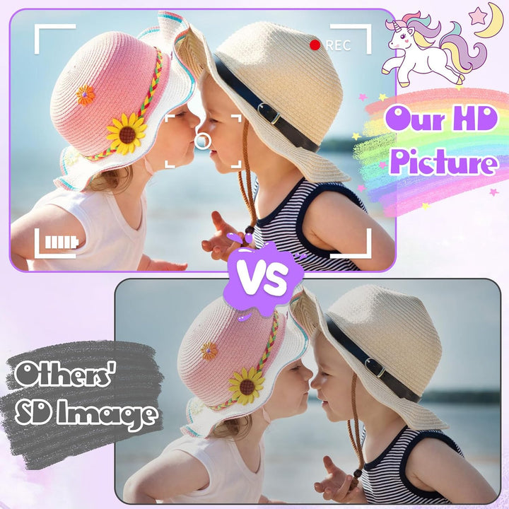 Cámara infantil de unicornio para niñas, cámara digital para niños...