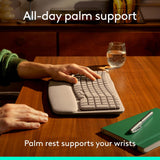 Logitech Wave Keys - Teclado ergonómico inalámbrico con reposamanos...