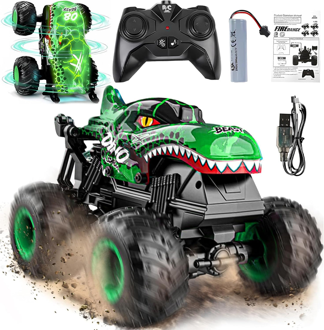 BEZGAR Monster Truck Toys - Camión monstruo de control remoto con l...