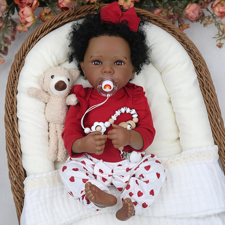 WOOROY Muñecas Reborn Baby Girl \u2013 20 pulgadas de color negro r...