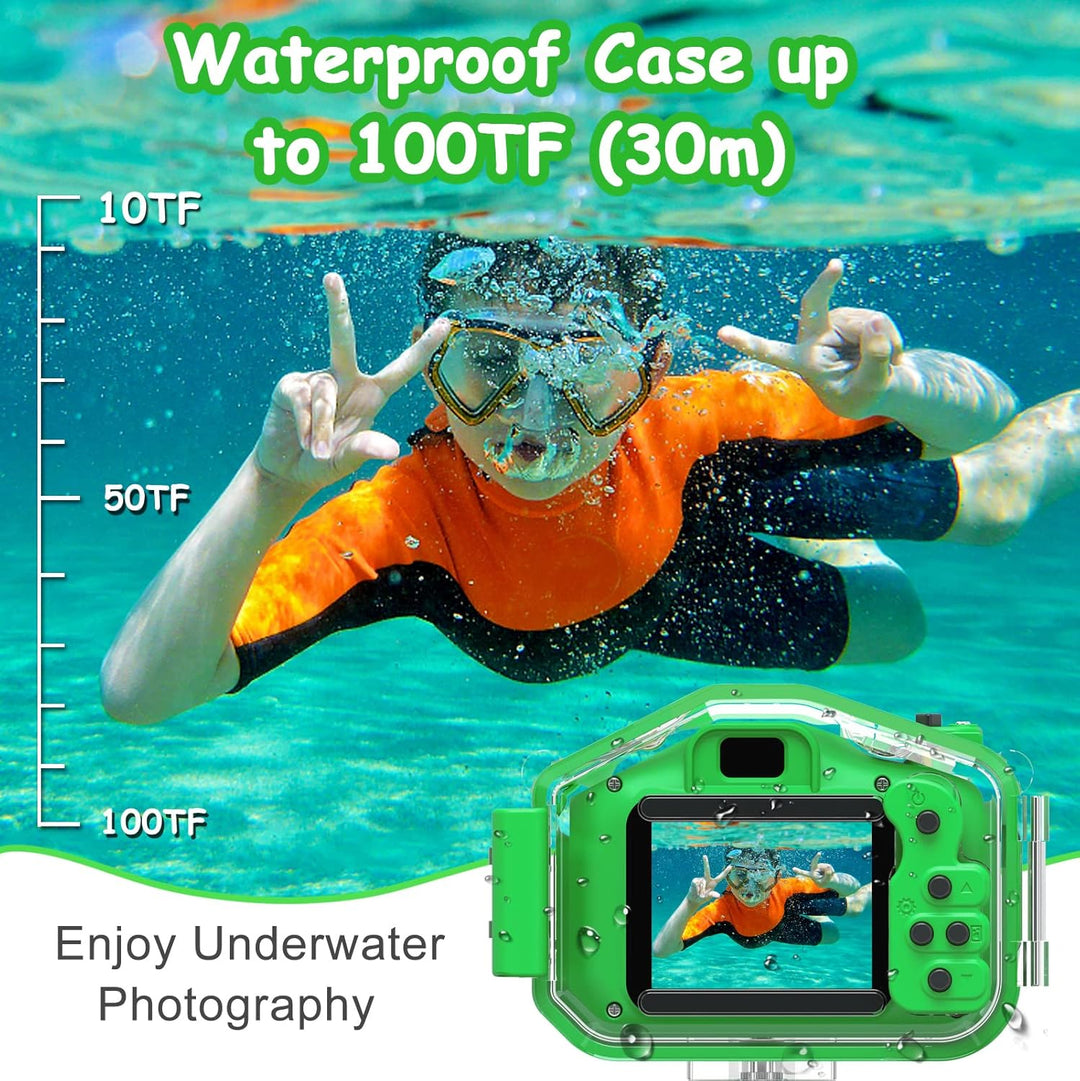 Agoigo Cámara impermeable para niños \u2013 Videocámara digital de...