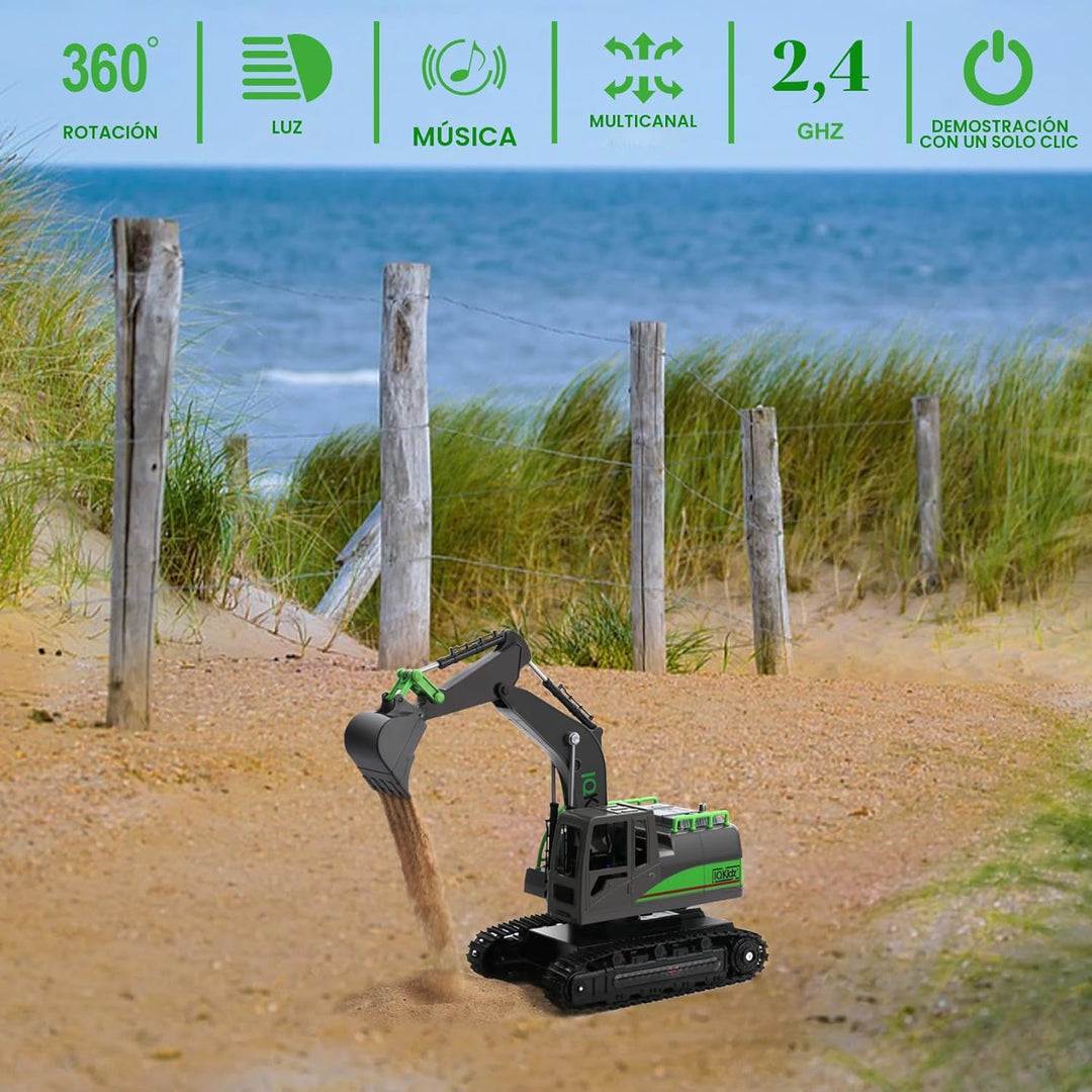 IQKidz - Juguetes de excavadora con control remoto para niños de 4...