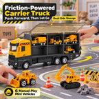 Juego de juguetes de transporte de camiones de construcción con 6