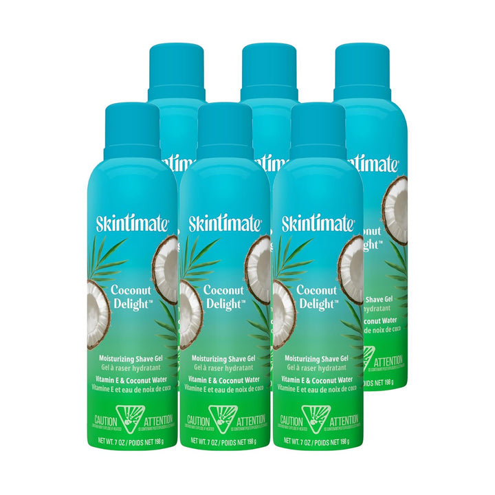Skintimate Coconut Delight Gel de afeitado para mujer, paquete de 6...
