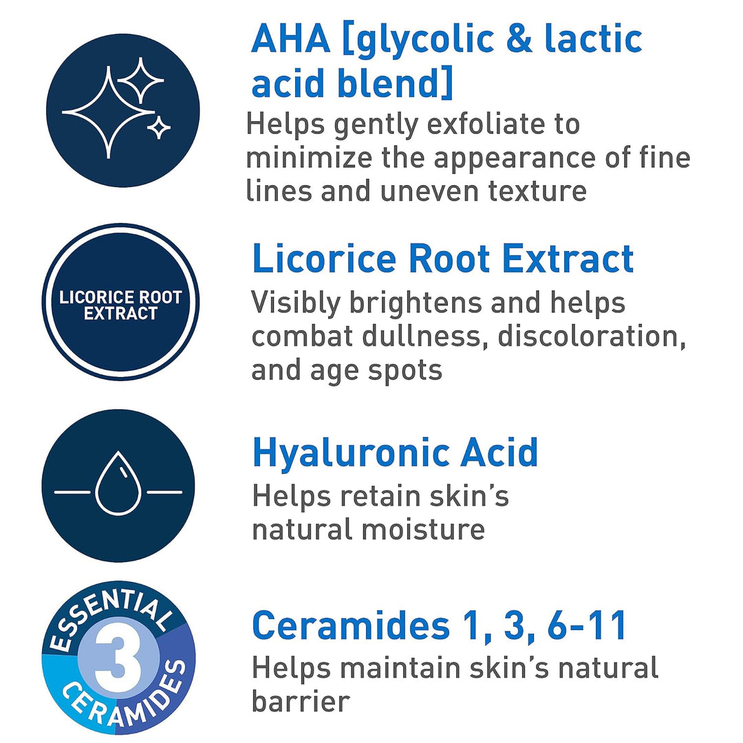 CeraVe Tratamiento Nocturno Exfoliante Renovador de la Piel, Suero...