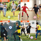 Foilswirl Juego de 12 pelotas de fútbol cristianas con bombas y bolsas con cordón, pelota de entrenamiento de fútbol al aire libre para niños, jóvenes y adultos, operación Navidad
