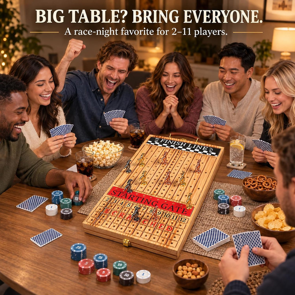 Juego de mesa plegable de carreras de caballos de 21 pulgadas para