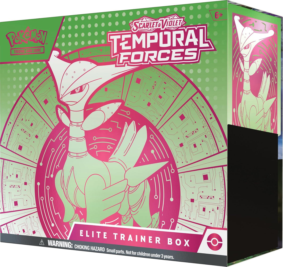 Pokemon TCG: Escarlata y Violeta: Fuerzas Temporales: Elite Trainer Box: Hojas de Hierro