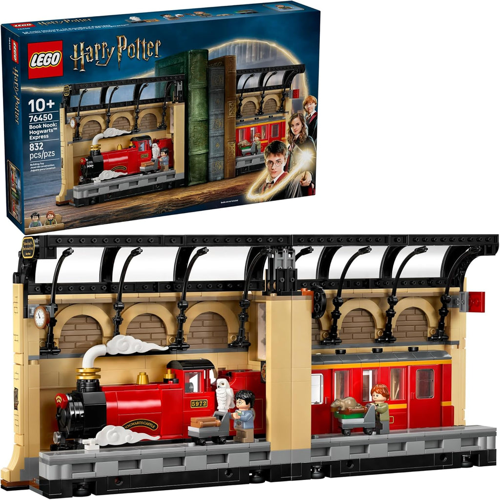 LEGO Harry Potter Book Nook: Hogwarts Express Building Set – Decoración de estante de dormitorio para niños, niñas y fanáticos, a partir de 10 años – Minifiguras coleccionables de Harry & Ron – Idea de regalo de cumpleaños – 76450