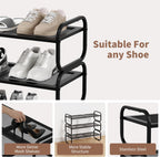 Zapatero de 2 niveles y 3 niveles, organizador de zapatos expandible para