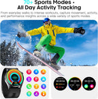 Smart Watch para Hombres y Mujeres con Correa de Airbag, Pantalla AMOLED de 1.56", Monitor de Ritmo Cardíaco y Presión Arterial, Rastreador de Oxígeno en Sangre y Sueño, Bucle de Voz, 70 Modos Deportivos Fitness Tracker