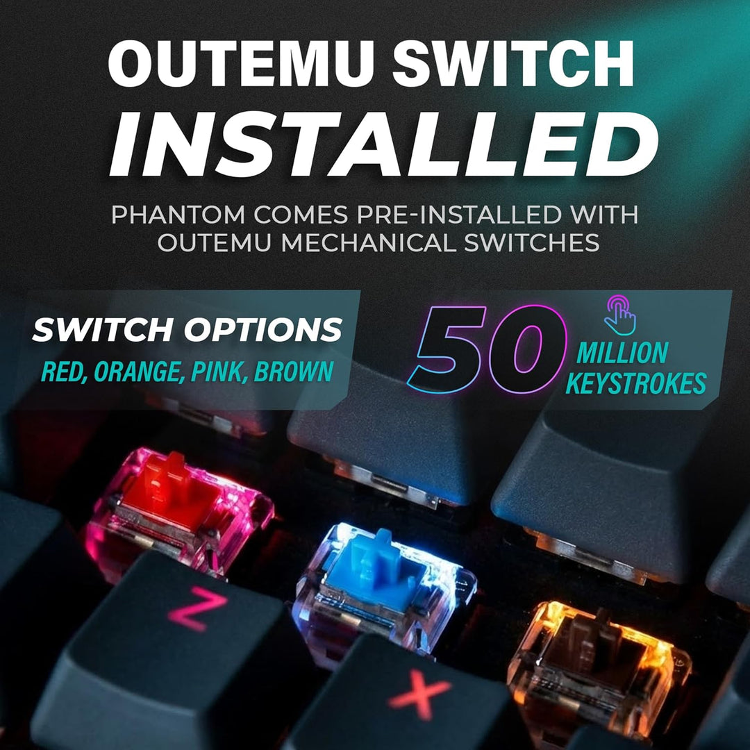 TECWARE Phantom+ Teclado mecánico para juegos RGB de 87 teclas | Te...