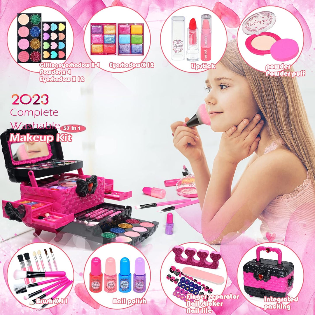 Juegos de maquillaje para niñas - Kit de maquillaje para niñas, Maq...