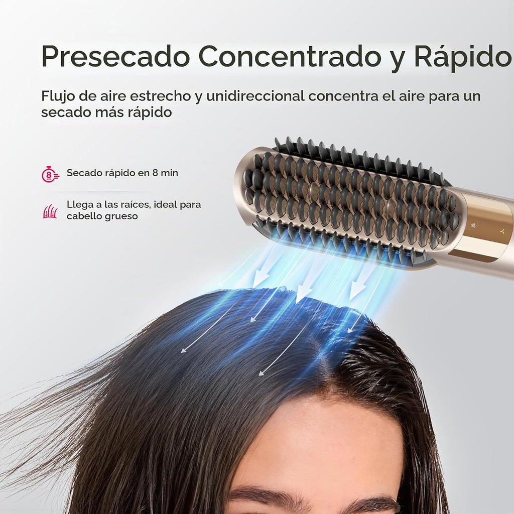 TYMO Plancha de pelo 2 en 1, 2 veces más rápido, alisador de cabello húmedo para secar, peine caliente para un estilo suave, estilizador iónico fluido para alisar el aire para mujeres, añade brillo y