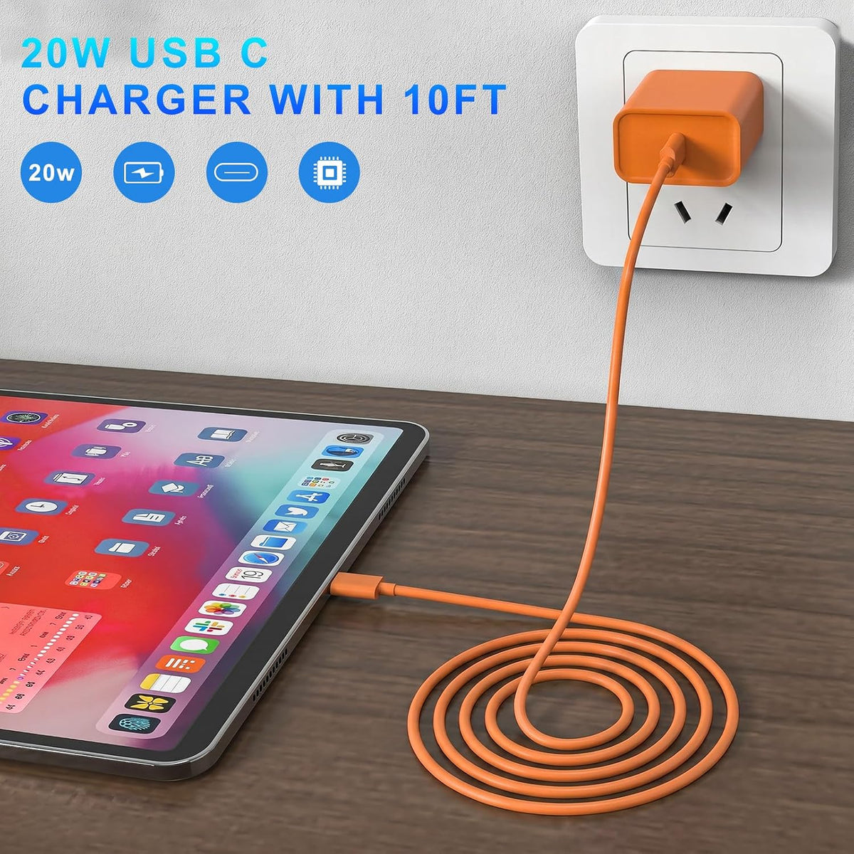 Cargador de carga rápida para iPhone 17, 16, 15, paquete de 3 cargadores USB C PD de 20 W con cable de 10 pies, cable USB C tipo C para iPhone 17/17 Pro/17 Pro Max/16/16 Plus/16 Pro/16 Pro Max/15/15