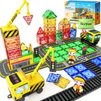 Magnetic Tiles con 2 Cranes, Magnetic Construction Toys STEM Building Toys