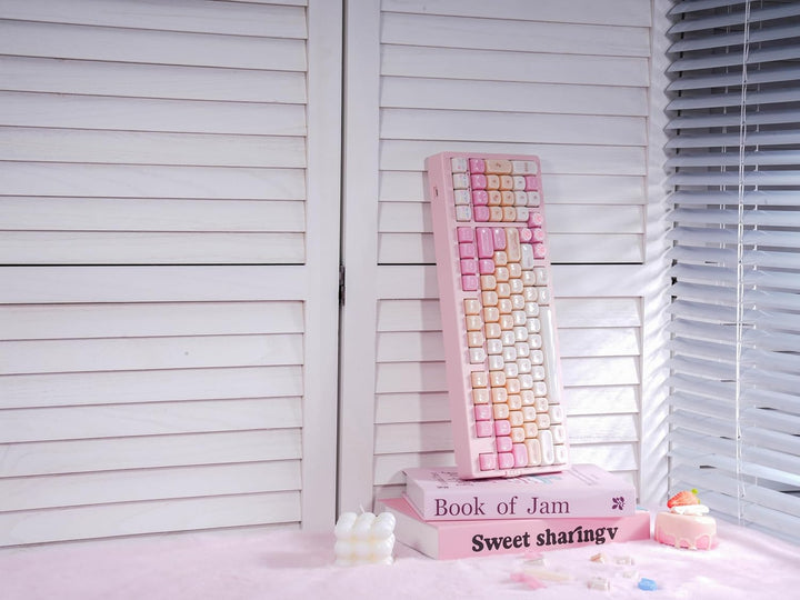 ZORNHER ZH980 Pink Mechanical Keyboard,95% Cat Keyboard Cute,Kawaii...