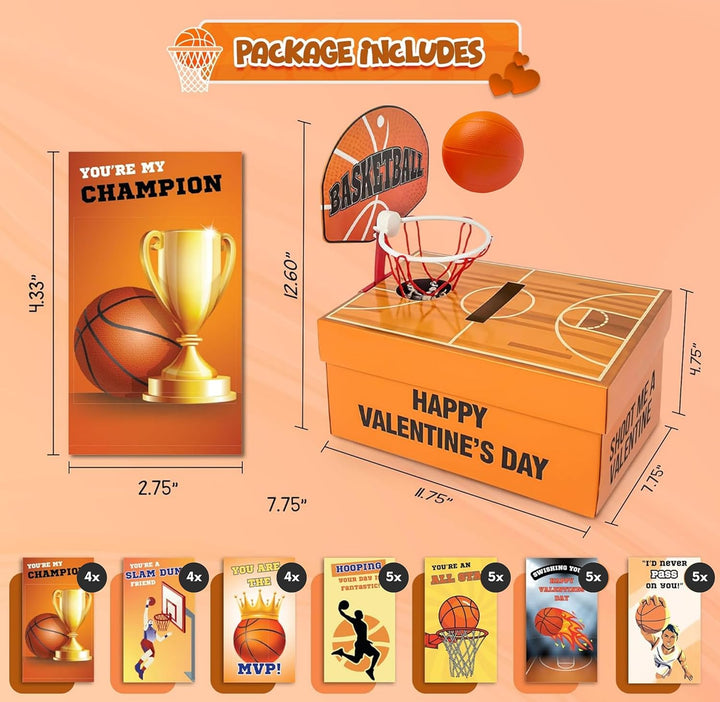 4Es Novelty Caja de baloncesto de San Valentín con 32