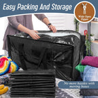 6 paquetes de bolsas de almacenamiento extra resistentes y extra grandes para mudanzas con cremalleras fuertes y asas cómodas, bolsas de almacenamiento para ropa resistentes y duraderas, contenedores
