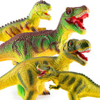 BABOY Figuras de juguete de dinosaurio T-Rex de goma suave, interior relleno de algodón PP, diseño realista, materiales seguros, resistente a caídas y golpes, juguete suave de alta resistencia para