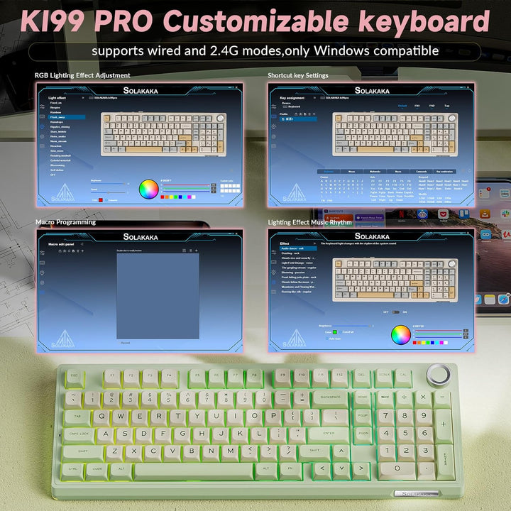 SOLAKAKA KI99 Pro - Teclado mecánico inalámbrico con interruptor si...