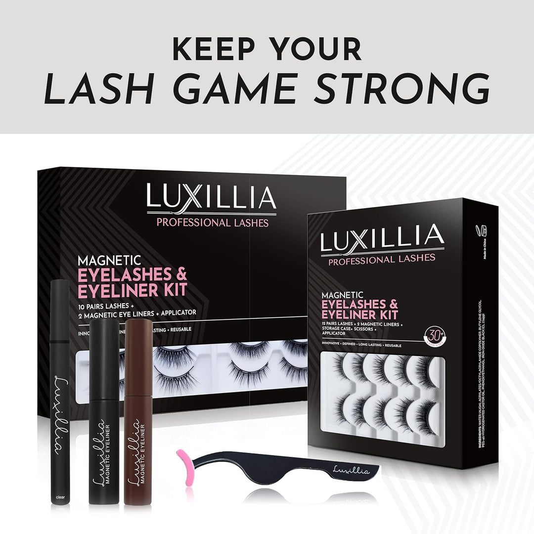 Luxillia Kit de pestañas magnéticas \u2013 Juego de pestañas magnét...
