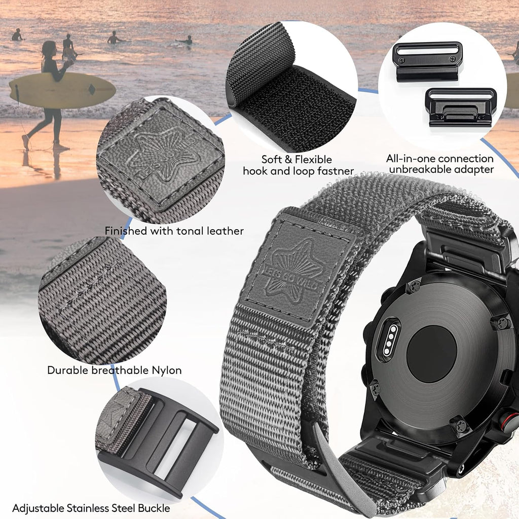 Correa de reloj QuickFit de nailon para Garmin Fenix, Epix, Instinct