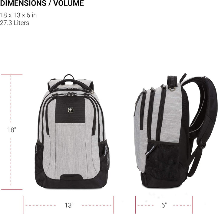 SwissGear - Mochila para laptop Cecil 5505, Gris jaspeado