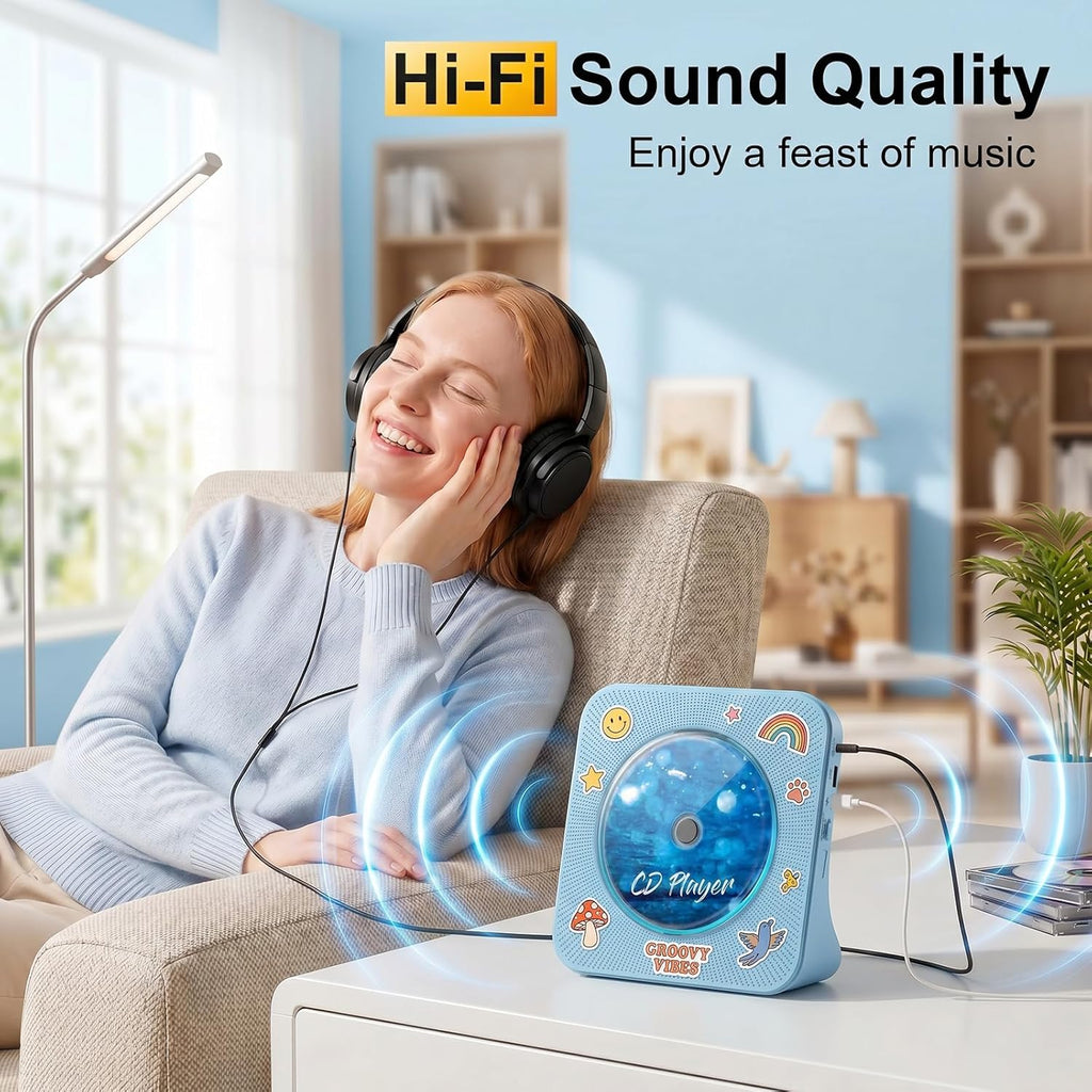 Gueray Reproductor de CD Reproductores de CD portátiles Bluetooth de