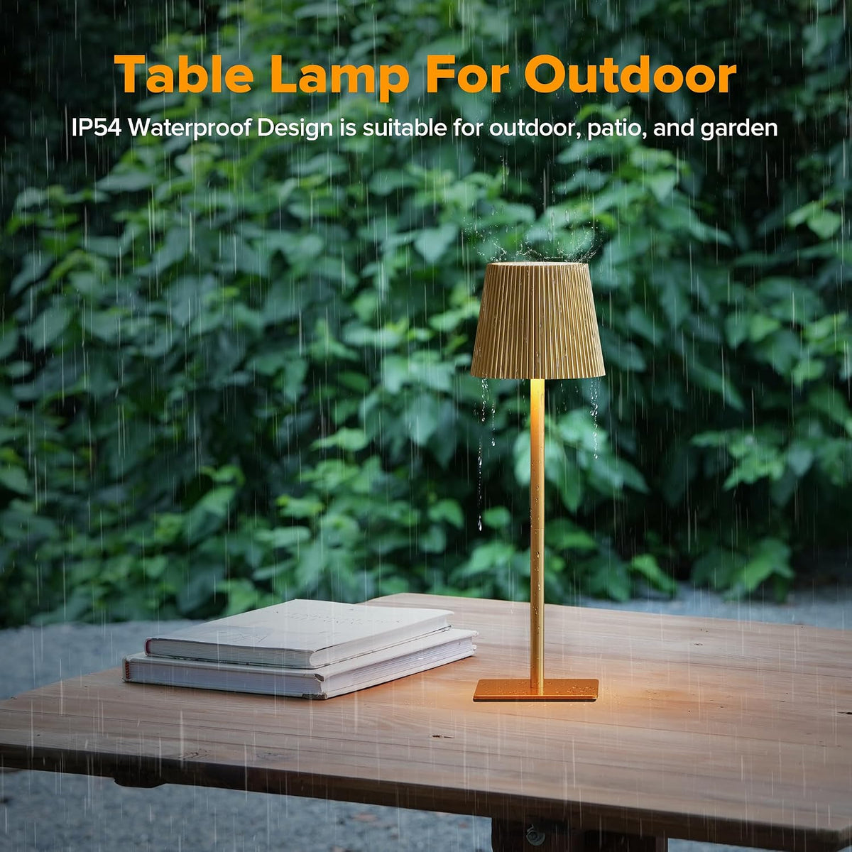 Lámpara LUTEC Paquete de 4 lámparas de mesa inalámbricas, lámpara de escritorio con batería recargable de 6000 mAh, dos alturas ajustables, impermeable, control táctil y atenuación continua en 3 colores para