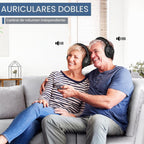 SIMOLIO 737D Plus - Auriculares inalámbricos para ver TV, By-Pass a barra de sonido, modos de diálogo claro y cine, auriculares duales con volumen mejorado Bluetooth para personas mayores, sin demora