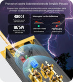 CCCEI Cable de extensión largo de calibre 12 con múltiples tomas, amarillo