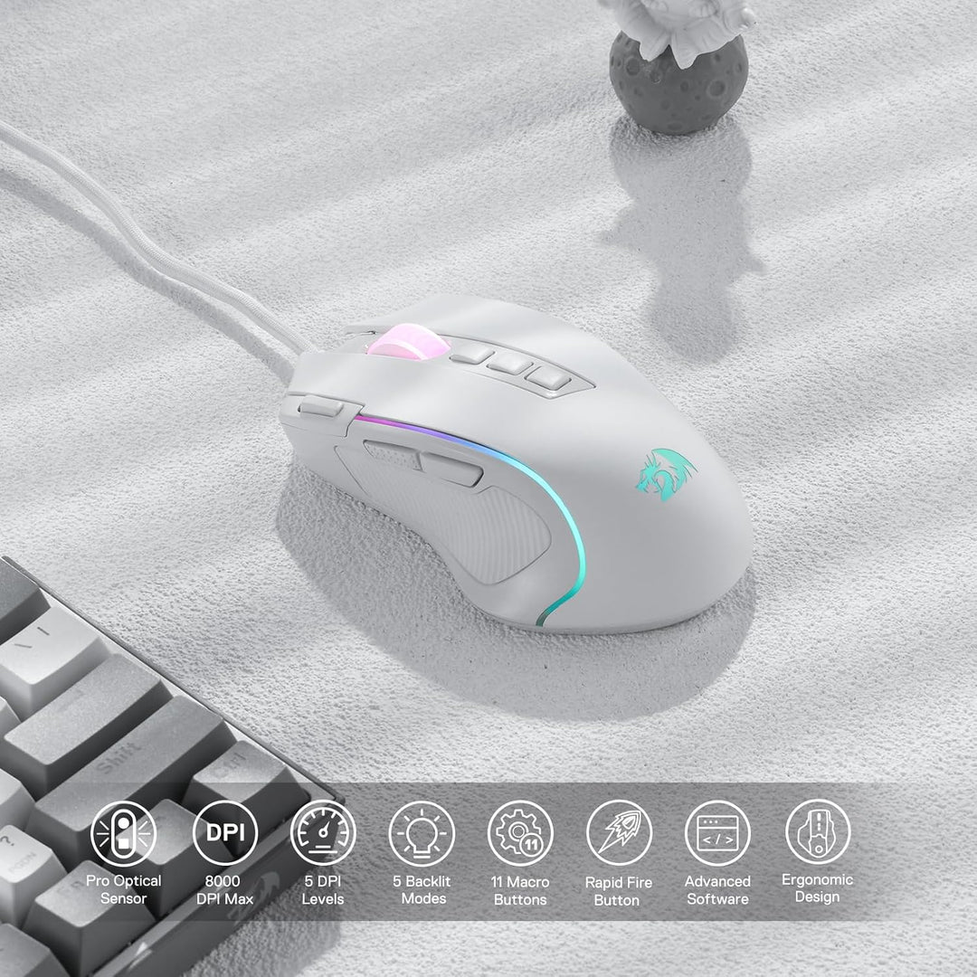 Redragon M612 Predator RGB - Mouse para juegos con cable óptico de...