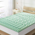 Mellow - Cubrecolchón de espuma viscoelástica de 1.5 pulgadas y 5 zonas, con impregnación de aloe vera relajante, tamaño Queen