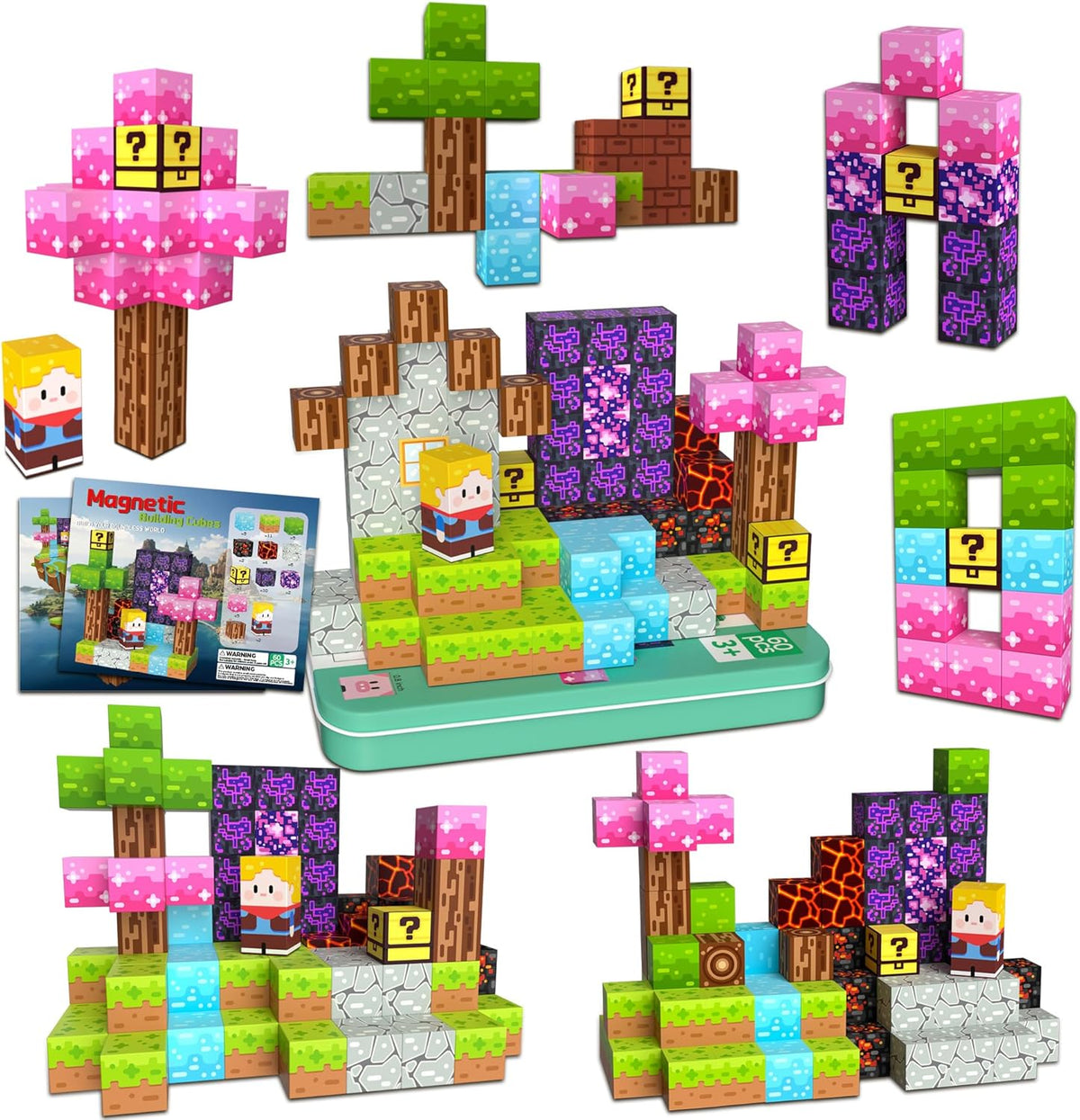Bloques magnéticos estilo Minecraft bloques de construcción magnéti...