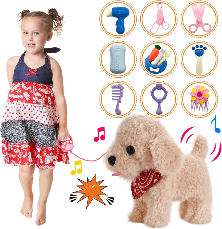 GOBRILLFUN Juguete de Cachorro de Peluche Interactivo que Camina, P...
