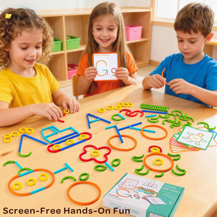 TINYLENS Montessori - Juego de palos y anillos
