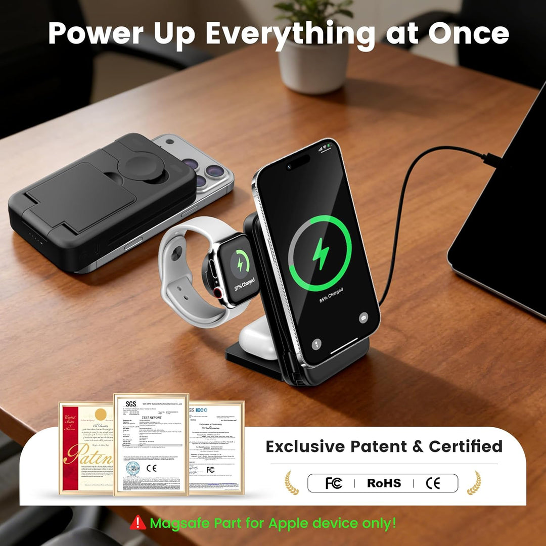 FELIZUPER Cargador portátil 5 en 1, banco de energía plegable de 10...
