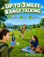 Rechargeable Walkie Talkies para Kids 3 Pack, Walkie Talkie Toys para Girls Boys, Outdoor Toys/Outside Camping Games para Kids Age 4-8-12, Birthday Gifts para 4 5 6 7 8 9 10 Year Old (Blue Pink Green)