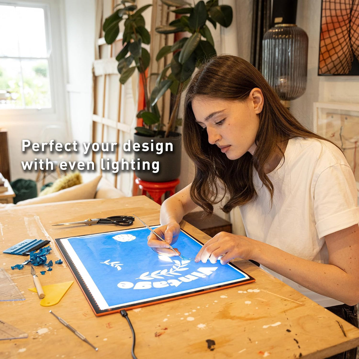 Wafer 2 Lightbox - Almohadilla de luz A3 para trazar, dibujar, dibujar y pintar - Regulable con brillo ajustable - Caja de luz de seguimiento para artistas blanco/gris