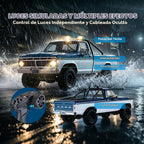 BEEZRC FMS FCX18 II Ford F-100 - Rastreador RC con licencia oficial, camión magnético de liberación rápida a control remoto, chasis LCG, oruga todoterreno para adultos, RTR cepillado (distancia entre